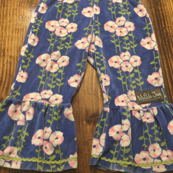 Matilda Jane Other - Matilda Jane Floral Velour Ruffle Pants